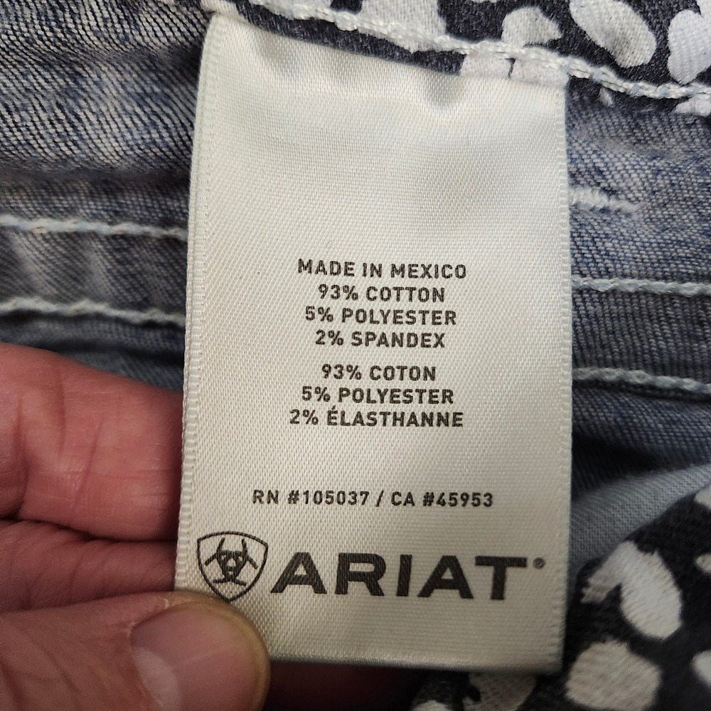 Ariat REAL Denim Womens 28R Low Rise Bootcut Jeans Medium Wash Embroidered Blue - Picture 7 of 11
